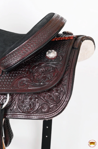 HILASON Western Horse Ranch Roping Saddle American Leather