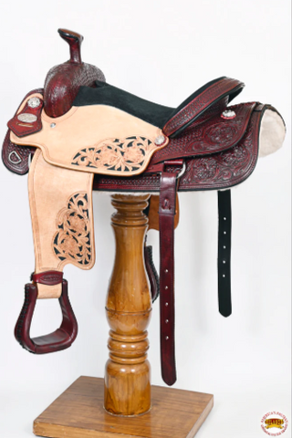 HILASON Western Horse Ranch Roping Saddle American Leather