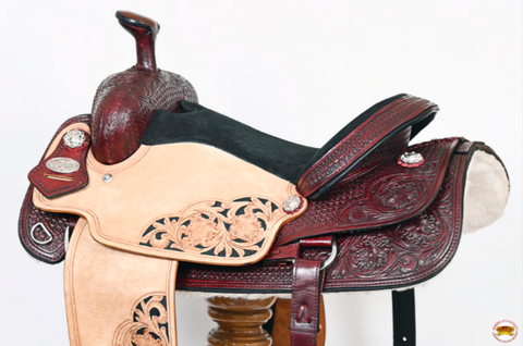 HILASON Western Horse Ranch Roping Saddle American Leather