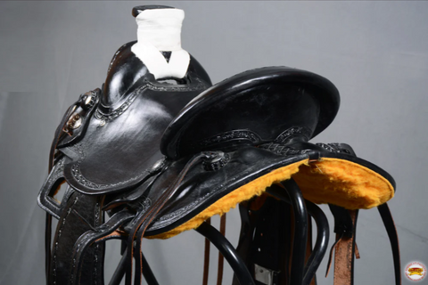 15 In Western Trail Pleasure Wade Horse Leather Saddle Roping Hilason