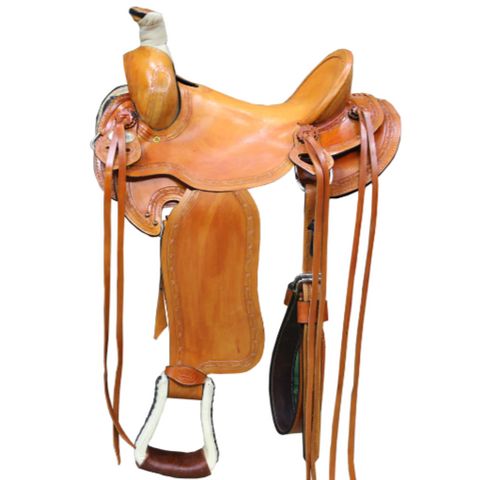 HILASON Western Horse Saddle American Leather Ranch Roping Trail Beige