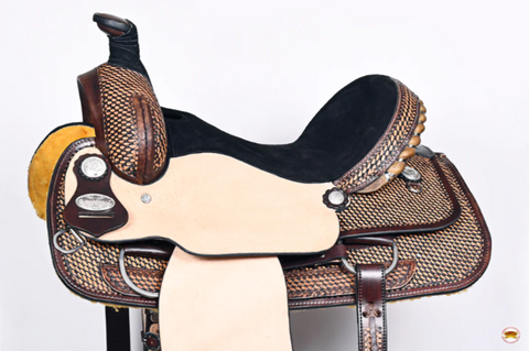 HILASON Western Horse Ranch Roping American Leather Saddle Brown