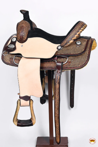 HILASON Western Horse Ranch Roping American Leather Saddle Brown