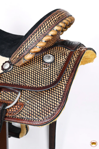 HILASON Western Horse Ranch Roping American Leather Saddle Brown