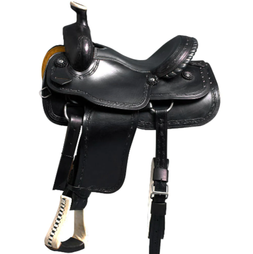 HILASON Western Horse Saddle American Leather Ranch Roping Trail Black