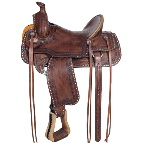 HILASON Western Horse Saddle American Leather Ranch Roping Dark Brown