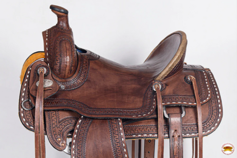 HILASON Western Horse Saddle American Leather Ranch Roping Dark Brown