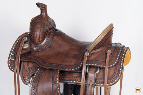 HILASON Western Horse Saddle American Leather Ranch Roping Dark Brown