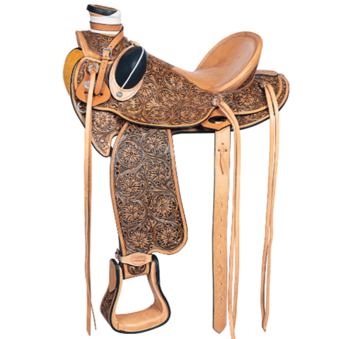 HILASON Western Ranch Roping Cowboy Horse Saddle American Leather Tan