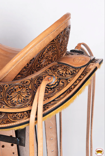 HILASON Western Ranch Roping Cowboy Horse Saddle American Leather Tan