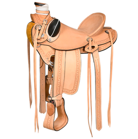 HILASON Western Horse Saddle American Leather Wade Ranch Roping Tan