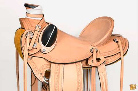 HILASON Western Horse Saddle American Leather Wade Ranch Roping Tan