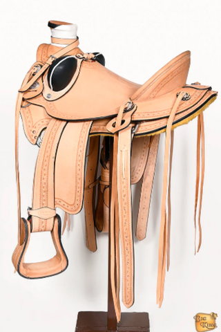 HILASON Western Horse Saddle American Leather Wade Ranch Roping Tan