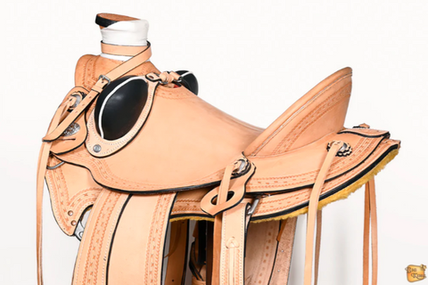 HILASON Western Horse Saddle American Leather Wade Ranch Roping Tan