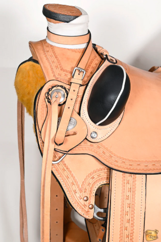 HILASON Western Horse Saddle American Leather Wade Ranch Roping Tan