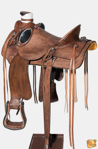 HILASON Western Horse Saddle American Leather Wade Ranch Roping Dark Brown