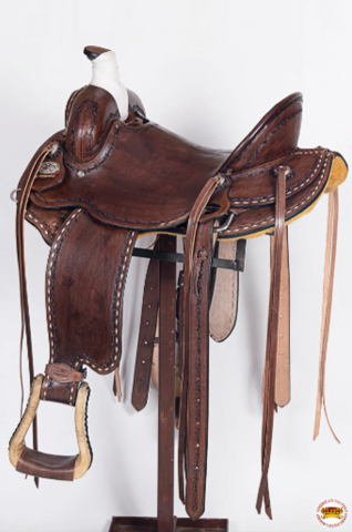 HILASON Western Horse Saddle American Leather Ranch Roping Trail Dark Brown