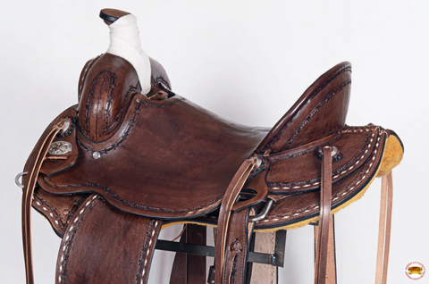 HILASON Western Horse Saddle American Leather Ranch Roping Trail Dark Brown