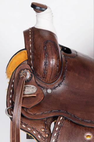 HILASON Western Horse Saddle American Leather Ranch Roping Trail Dark Brown