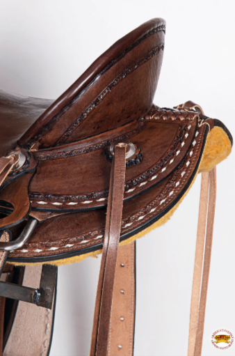 HILASON Western Horse Saddle American Leather Ranch Roping Trail Dark Brown