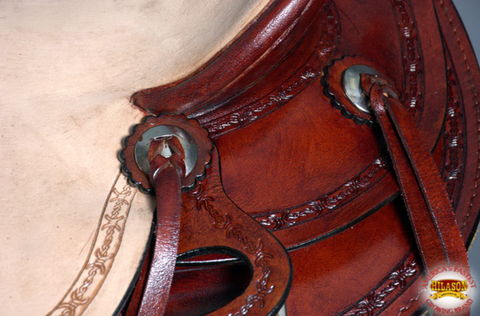 HILASON Western Horse Saddle American Leather Ranch Roping Trail Mahogany