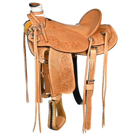 HILASON Western Horse Wade Saddle American Leather Ranch Roping Tan