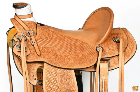 HILASON Western Horse Wade Saddle American Leather Ranch Roping Tan