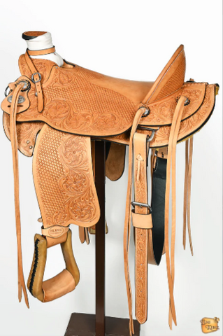 HILASON Western Horse Wade Saddle American Leather Ranch Roping Tan