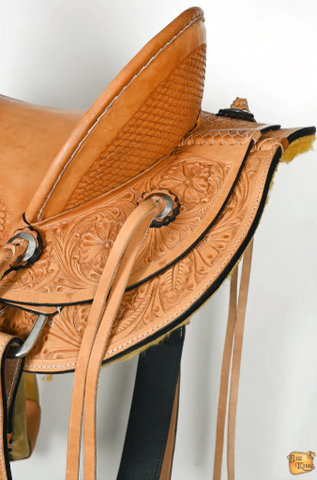 HILASON Western Horse Wade Saddle American Leather Ranch Roping Tan