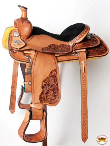 HILASON Western Horse Saddle American Leather Ranch Roping Cowboy