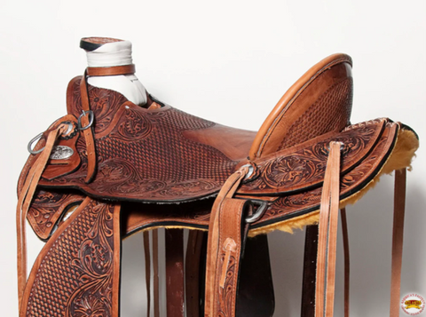 HILASON Western Horse Wade Saddle American Leather Trail Barrel Racing Hilason Antique Brown