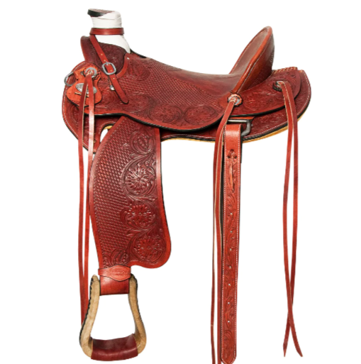 HILASON Western Horse Wade Saddle American Leather Ranch Roping Mahogany