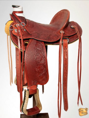 HILASON Western Horse Wade Saddle American Leather Ranch Roping Mahogany