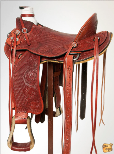 HILASON Western Horse Wade Saddle American Leather Ranch Roping Mahogany