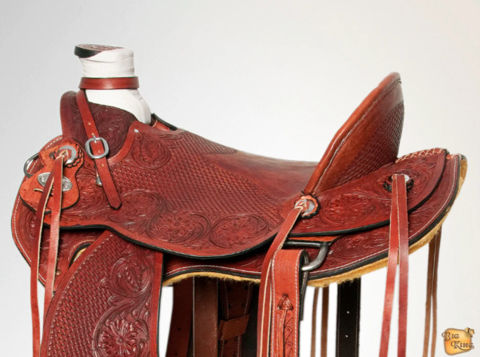 HILASON Western Horse Wade Saddle American Leather Ranch Roping Mahogany