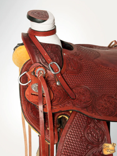 HILASON Western Horse Wade Saddle American Leather Ranch Roping Mahogany