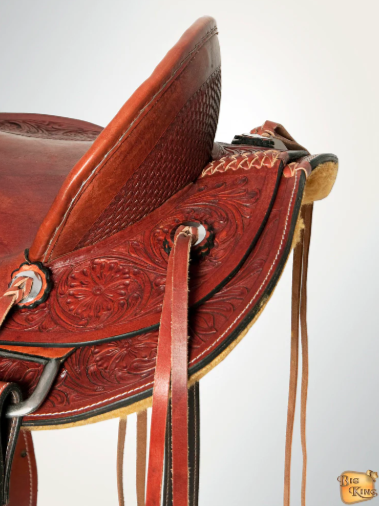 HILASON Western Horse Wade Saddle American Leather Ranch Roping Mahogany