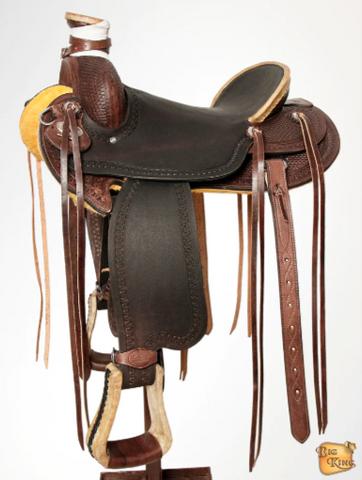 Western Horse Saddle American Leather Wade Ranch Roping Brown Hilason