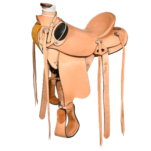 HILASON Western Horse Wade Saddle American Leather Ranch Roping Tan