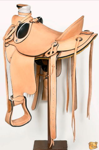 HILASON Western Horse Wade Saddle American Leather Ranch Roping Tan