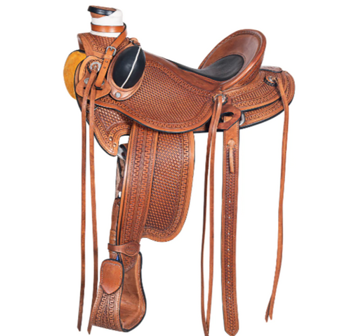 HILASON Western Horse Saddle American Leather Wade Ranch Roping Light Antique Tan