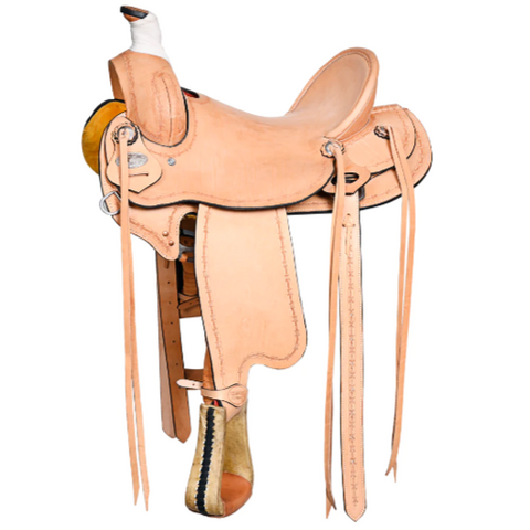 HILASON Western Horse Saddle American Leather Ranch Roping Trail Tan