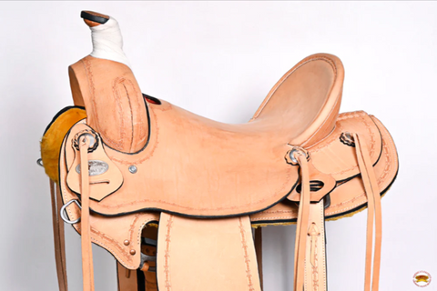 HILASON Western Horse Saddle American Leather Ranch Roping Trail Tan