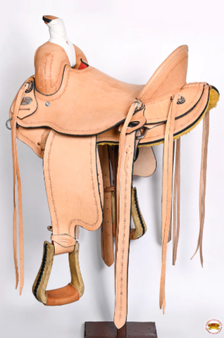 HILASON Western Horse Saddle American Leather Ranch Roping Trail Tan