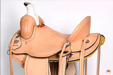 HILASON Western Horse Saddle American Leather Ranch Roping Trail Tan