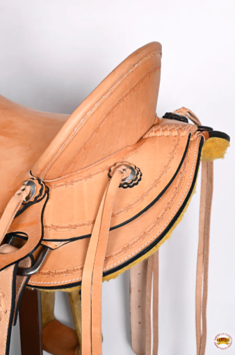 HILASON Western Horse Saddle American Leather Ranch Roping Trail Tan