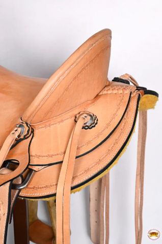 HILASON Western Horse Saddle American Leather Ranch Roping Trail Tan