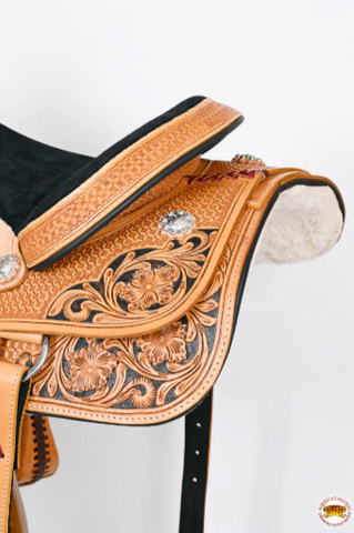 HILASON Western Horse Ranch Roping Saddle American Leather