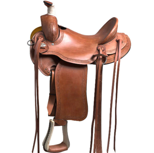 HILASON Western Horse Saddle American Leather Ranch Roping Trail Mahogany