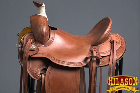 HILASON Western Horse Saddle American Leather Ranch Roping Trail Mahogany